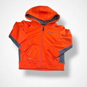 Nike Bright Orange and Gray Zip-Up Hoodie